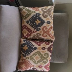 2 Ikat pillows, custom made, with inserts